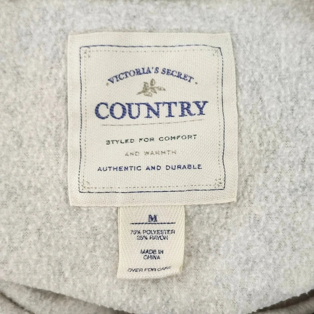 Vintage 90s Victoria's Secret Country Fleece Button Up Shacket‎ Medium Oatmeal